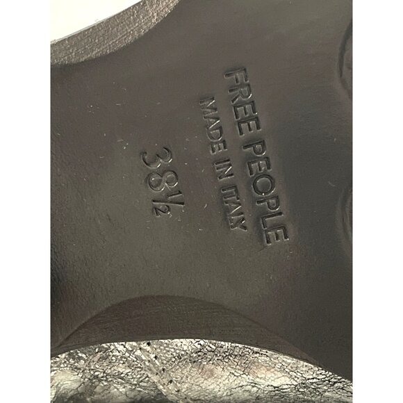 Free People Silver Way Out West Distressed Metallic Western Cowboy Boots 8.5 - Picture 8 of 10